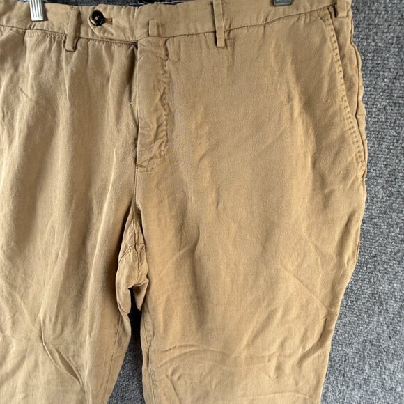 PT Torino Women Cotton Lyocell Linen Easy Fit Size 50 Pants Beige ACTL 32X34 - Picture 3 of 16